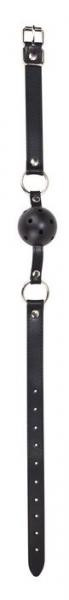 Shots Ouch Fetish Ball Gag Leather Straps Black O/S