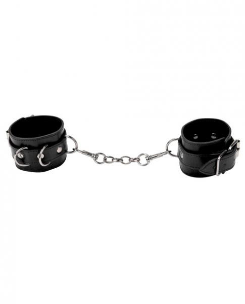 Shots Ouch Fetish Leather Cuffs Black - O/S