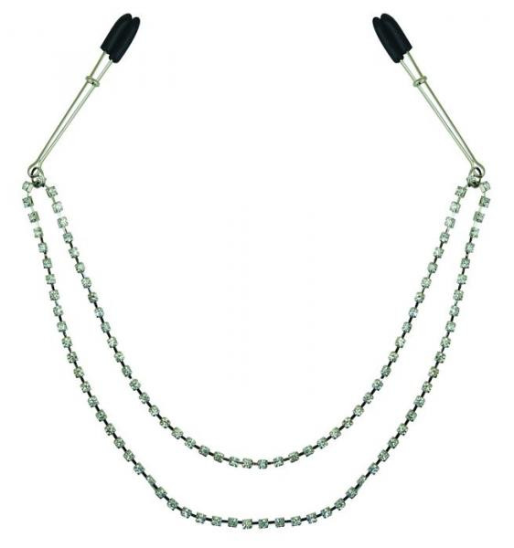 Sportsheets Midnight Fetish Bling Nipple Clips