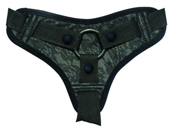 Sportsheets Midnight Lace Strap On Dildo Harness Black O/S