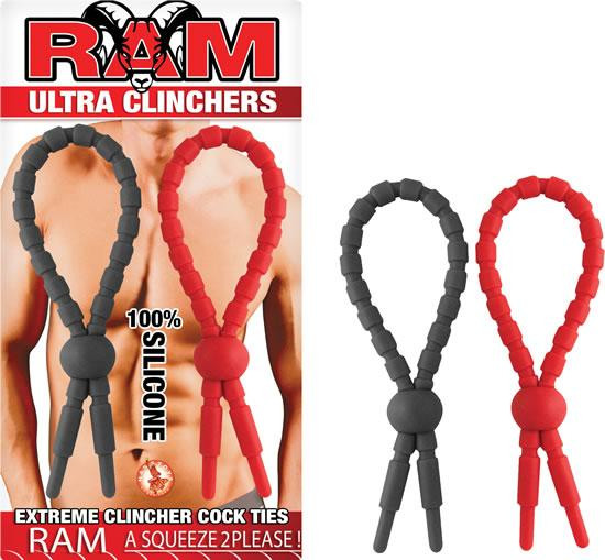 Nasstoys Ram Ultra Clinchers Cock Rings 2 Pack Red, Black