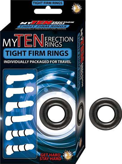 Nasstoys My Ten Erection Rings Tight Firm Cock Rings Black
