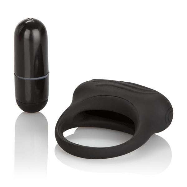 CalExotics Silicone Lovers Arouser Black Vibrating Ring Couples Stimulator