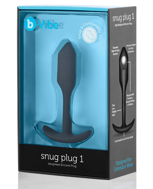 B - Vibe Weighted Snug Plug 1 - .55 G Black Butt Plug
