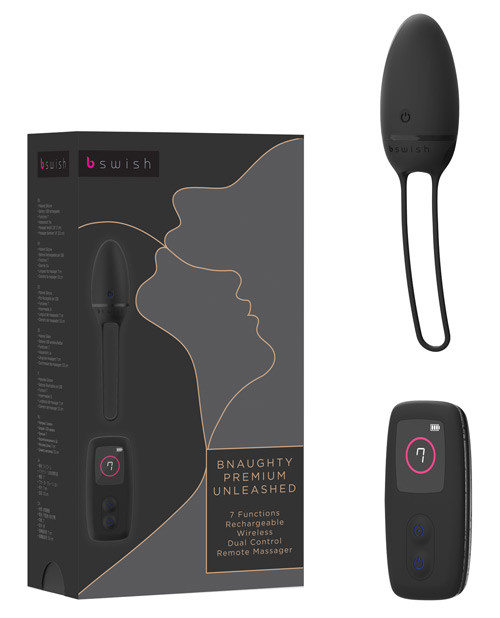 Bnaughty Premium Unleashed Remote Control Bullet Vibrator - Noir