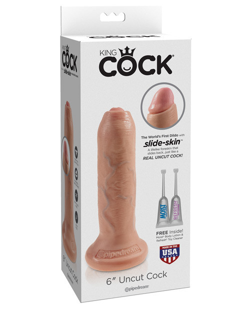 Pipedream King Cock 6" Uncut Realistic Dildo - Flesh