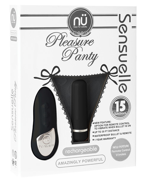 Nu Sensuelle Pleasure Panty Bullet Vibrator With Remote Control - 15 Functions Black