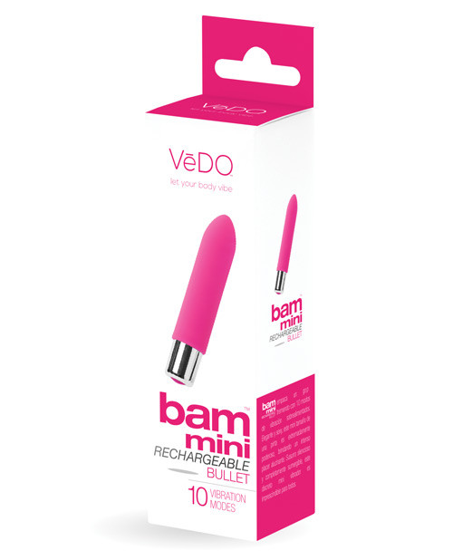 VeDO Bam Mini Rechargeable Bullet Vibrator - Foxy Pink