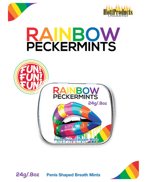 Hott Products Rainbow Pecker Shape Candies In Tin - Carded