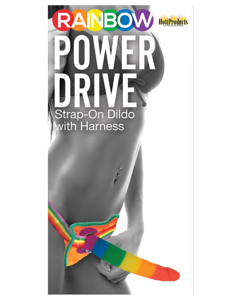 Hott Products Rainbow 7" Strap On Dildo With Harness