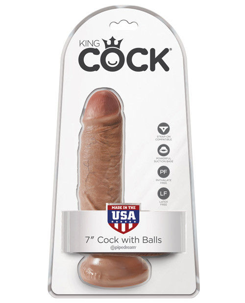 Pipedream King Cock 7" Realistic Dildo With Balls - Tan