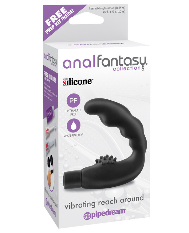 Pipedream Anal Fantasy Collection Vibrating Reach Around Prostate Massager - Black