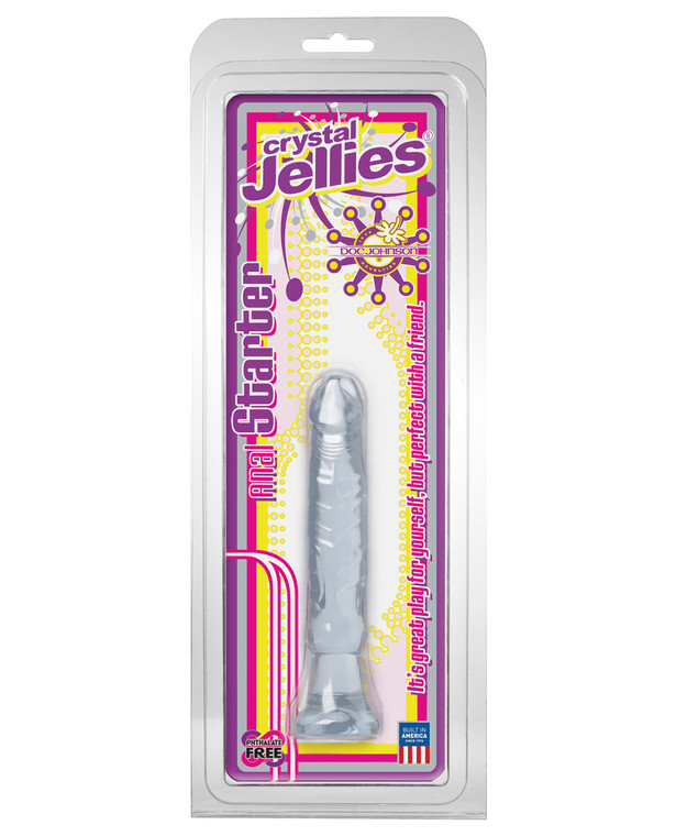 Doc Johnson Crystal Jellies 6" Anal Starter Suction Cup Dildo - Clear
