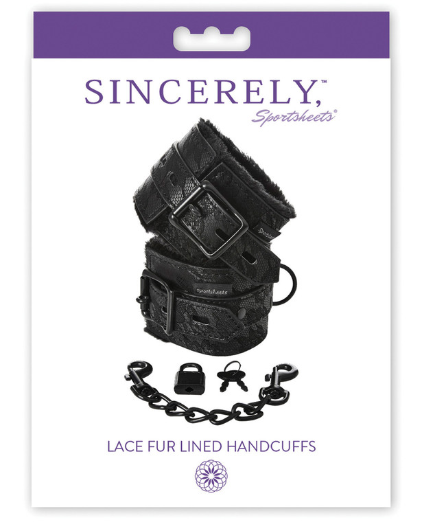 Sportsheets Sincerely Fetish Lace Fur Lined Handcuffs