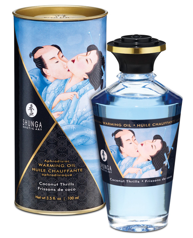 Shunga Warming Massage Oil Coconut Thrills - 3.5 Oz.