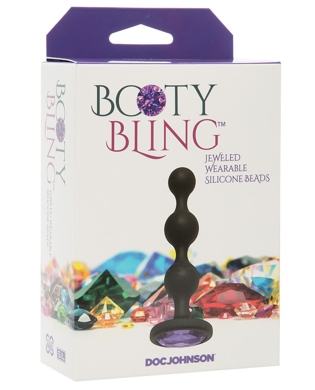 Doc Johnson Booty Bling Wearable Silicone Anal Beads - Purple