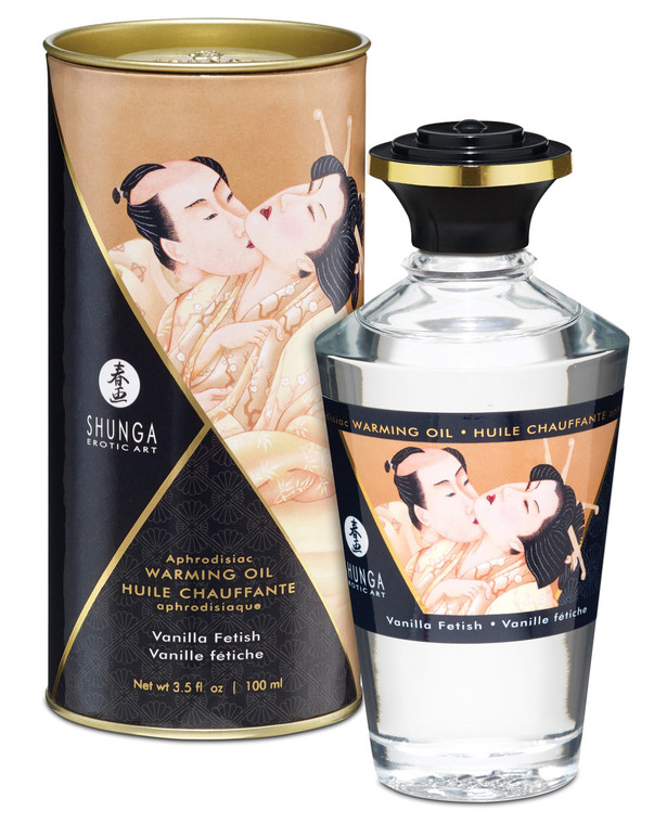 Shunga Warming Massage Oil Vanilla Fetish - 3.5 Oz.