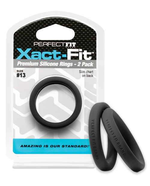 Perfect Fit Brand Xact Fit Cock Ring 13 - Black Pack Of 2