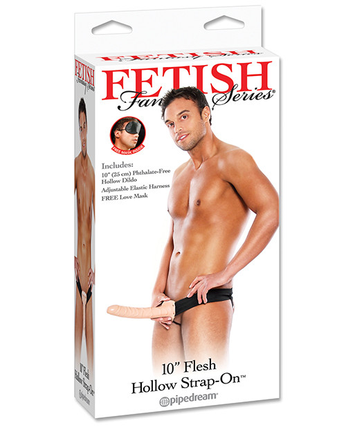 Pipedream Fetish Fantasy Series 10" Hollow Strap On Dildo - Flesh