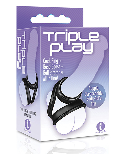 Icon Brands The 9's Triple Ring Tpr Cock Ring