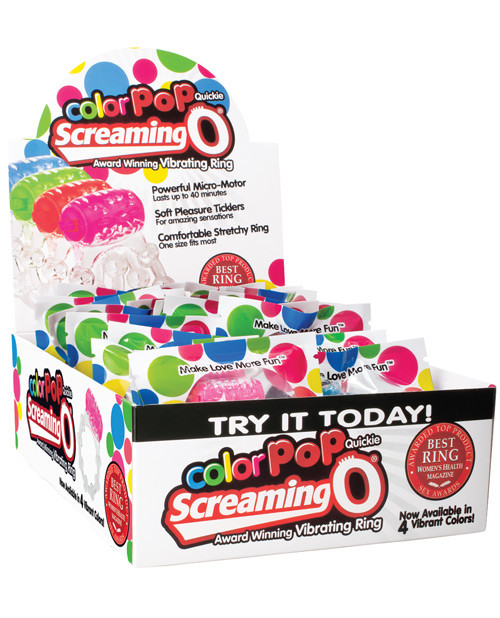 Screaming O Color Pop Quickie - Asst. Colors Box Of 24 Couple's Cock Ring