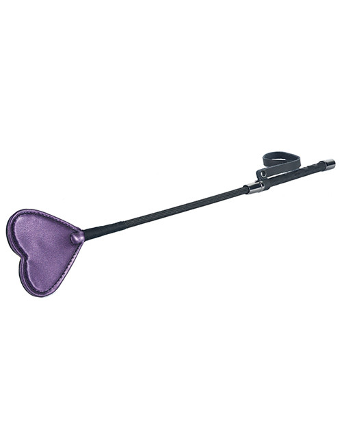 Spartacus Fetish Galaxy Legend Faux Leather Riding Crop Heart - Purple