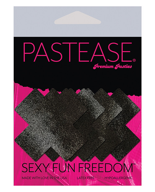 Pastease Petites Liquid Cross - Black O/S Pack Of 2 Pair Pasties