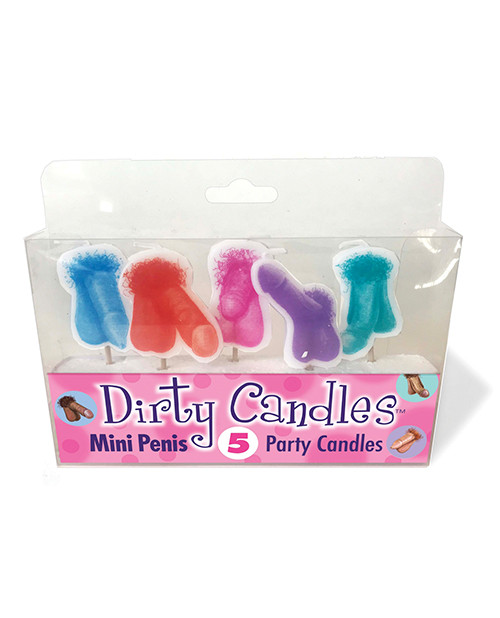 Little Genie Mini Penis Dirty Candle Set - Set Of 5