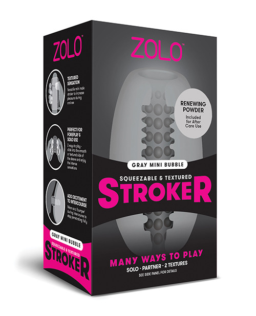 Zolo Mini Bubble Stroker Masturbator - Gray