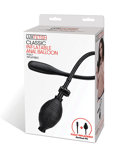 Lux Fetish Classic Inflatable Balloon Anal Butt Plug - Black