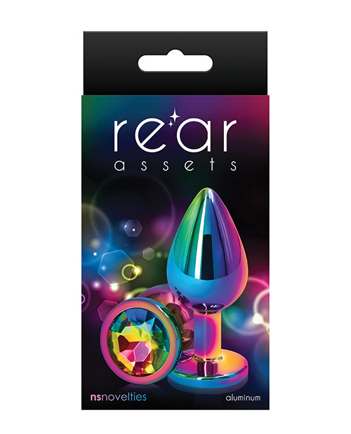NS Novelties Rear Assets Mulitcolor Medium Butt Plug - Rainbow