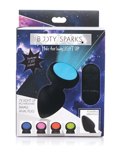 XR Bootysparks Silicone Vibrating Led Butt Plug - Small