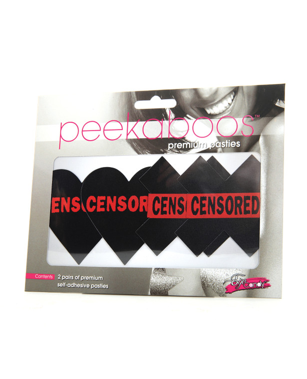 Peekaboos Censored Hearts & X - Pack Of 2 Pasties