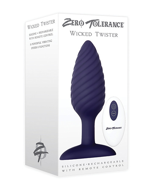 Zero Tolerance Wicked Twister Anal Rechargeable Butt Plug - Purple
