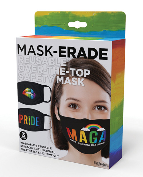 Hott Products Hott Products Maskerade Masks - Pride/Gay Again/ Rainbow Kiss Pack Of 3