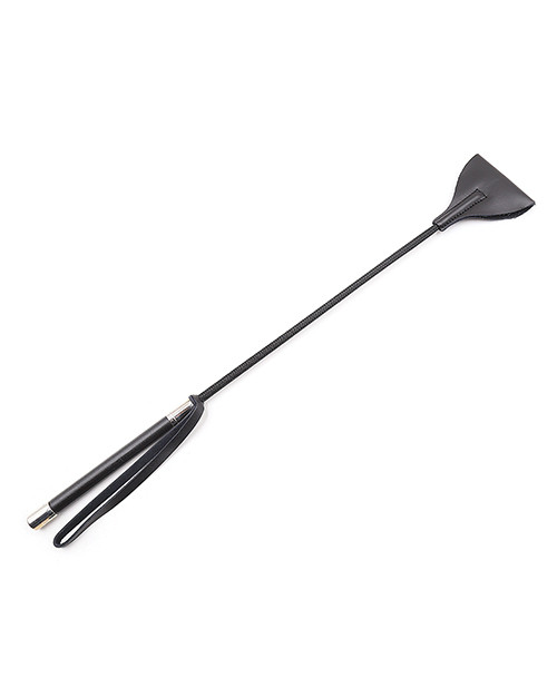 Plesur Fetish 21" Wide Tip Leather Crop - Black