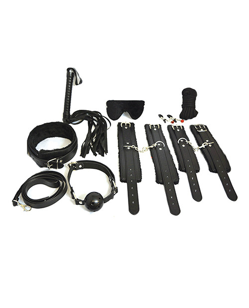 Plesur Fetish Everything Bondage 12 Piece Kit - Black