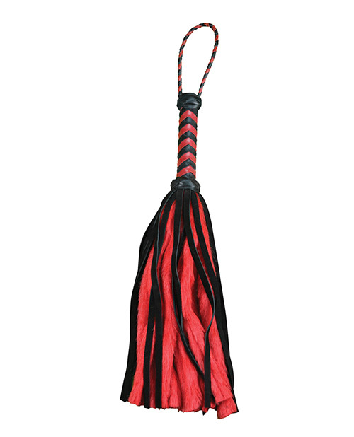 Plesur Fetish 17" Suede & Fluffy Faux Fur Tails - Black/Red