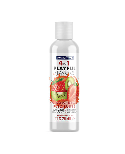 Swiss Navy 4 In 1 Playful Flavors Strawberry Kiwi Pleasure Personal Lubricant - 1 Oz