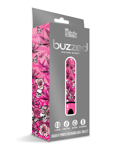 Global Novelties Buzzed 3.5" Rechargeable Bullet Vibrator - Blazing Beauty Pink