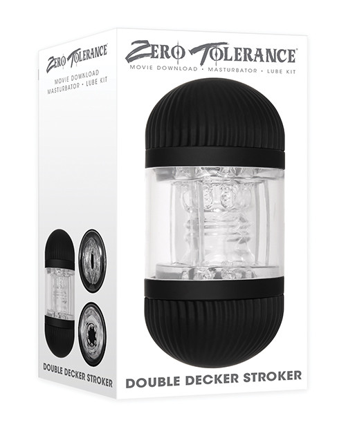 Zero Tolerance Double Decker Masturbator Stroker - Black/Clear