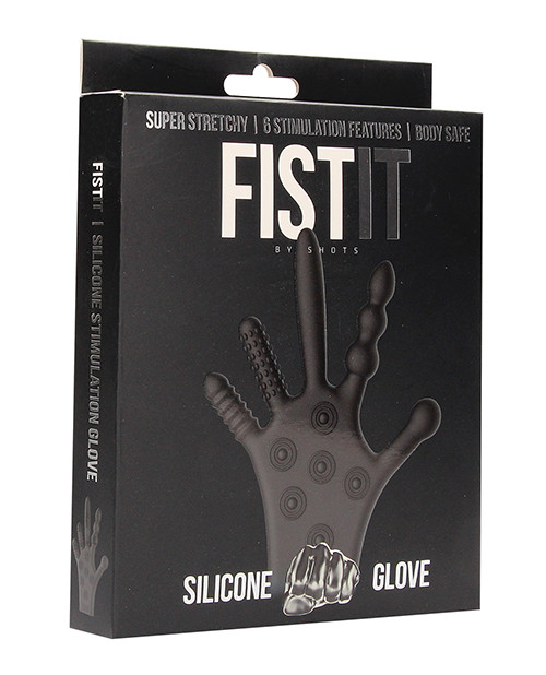 Shots FistIt Silicone Stimulation Fisting Glove Vibrator - Black
