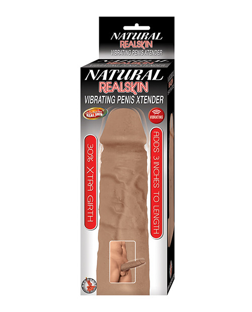 Nasstoys Natural Realskin Vibrating Penis Xtender Extension - Brown