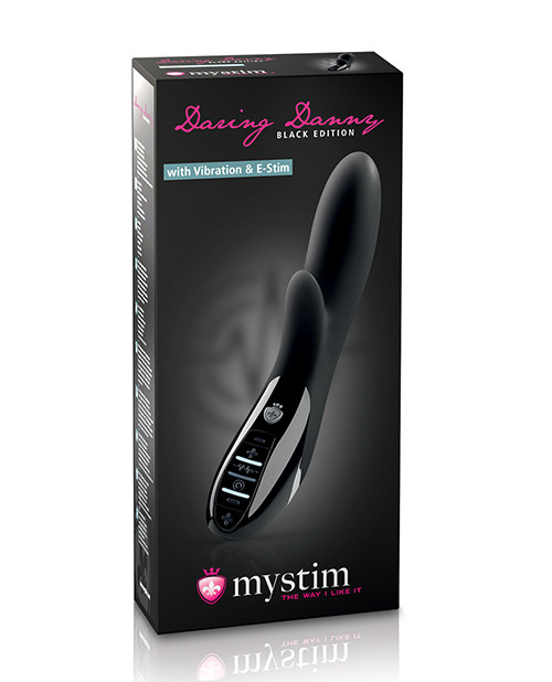 Mystim Electro Stimulation Daring Danny Electro Stim Rabbit Vibrator - Black