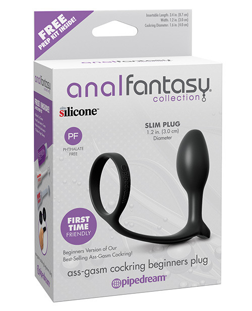 Pipedream Anal Fantasy Ass-gasm Cockring Beginners Butt Plug - Black