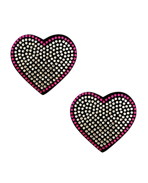 Neva Nude Burlesque Heart N' Soul Crystal Heart Nipzitx Pasties - Pink/clear O/s
