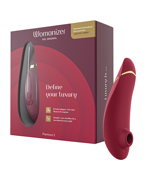 Womanizer Premium 2 Clit Sucker Vibrator - Bordeaux