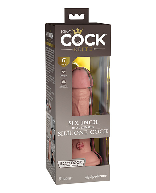 Pipedream King Cock Elite 6" Dual Density Silicone Cock - Light