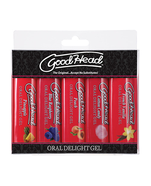 Doc Johnson Goodhead Oral Delight Gel - 1 Oz Asst. Flavors Pack Of 5
