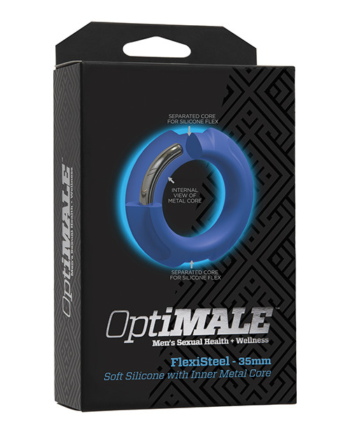 Doc Johnson Optimale Flexisteel Cock Ring - 35Mm Blue